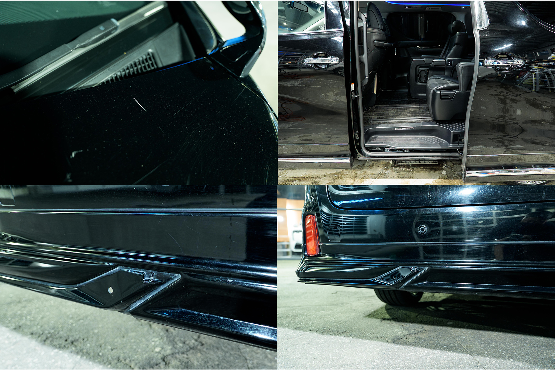 特に目立つダメージをまとめてあります。（後部席乗降口下部ゴムモール無し）